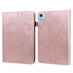 Per Realme Pad X Custodia per tablet in pelle con motivo floreale in pizzo (rosa)