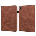 Per Nokia T20 10.4 2021 Custodia per tablet in pelle con motivo floreale in pizzo (marrone)