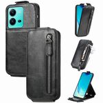 Per vivo V25 Portafoglio con cerniera verticale Custodia in pelle per telefono (nero)