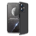 Per vivo Y22 / Y22s GKK Custodia per telefono PC a copertura totale con giunzione a tre stadi (argento nero)