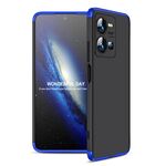 Per vivo Y35 2022 GKK Custodia per telefono PC a copertura totale con giuntura a tre fasi (nero blu)