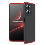 Per vivo Y35 2022 GKK Custodia per telefono PC a copertura totale a tre stadi (nero rosso)