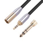 SB423M120-03 Cavo audio da 6,35 mm + 3,5 mm maschio a mini XLR a 3 pin maschio, lunghezza: 30 cm