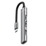 USB-C / Tipo-C a 3,5 mm + 2USB + Docking station HUB di tipo C (grigio)