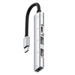USB-C / Tipo-C a 3,5 mm + 2USB + Docking station HUB di tipo C (argento)