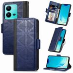 Custodia per telefono con vibrazione in pelle a griglia per vivo V25 (blu)