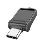 128 GB USB 2.0 + Type-C/USB-C Mini computer ad alta velocità e telefono Disco U rotante a doppio scopo (nero)