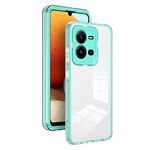 Per vivo V25 5G / V25e 4G 3 in 1 Custodia per telefono con cornice per PC a colori TPU trasparente (verde chiaro)