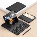 Custodia in pelle con tastiera Bluetooth pieghevole magnetica per Samsung Galaxy Z Fold3 5G (nero)