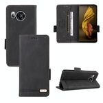 Custodia per telefono in pelle con chiusura magnetica Sharp Aquos Sense 7 (nera)