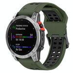 Per Garmin Enduro / Coros Vertix 2 Cinturino in silicone a doppia fila a sgancio rapido da 26 mm (verde militare nero)