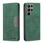 Per Samsung Galaxy S23 Ultra 5G BF10 Custodia in pelle magnetica a blocchi di colore (verde)