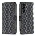 Per Samsung Galaxy S23 + 5G Diamond Lattice Wallet Custodia in pelle per cellulare (nero)