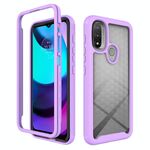 Per Motorola Moto E20 Starry Sky Tinta unita TPU Clear PC Phone Case (viola)