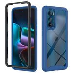 Per Motorola Moto Edge 30 Starry Sky Tinta unita TPU Clear PC Phone Case (blu scuro)