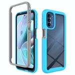 Per Motorola Moto G31 / G41 Starry Sky Tinta unita TPU Clear PC Phone Case (Sky Blue)