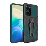 Per vivo Y16 Armor Warrior Custodia antiurto per PC + TPU (verde militare)