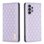 Per Samsung Galaxy A32 5G Diamond Lattice Custodia magnetica in pelle per telefono (viola)