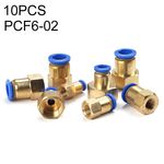PCF6-02 LAIZE Connettore rapido pneumatico dritto con filettatura femmina da 10 pezzi