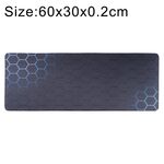 Tappetino per tastiera con tappetino per mouse da gioco con superficie in tessuto di gomma antiscivolo, dimensioni: 60 x 30 x 0,2 cm (nido d'ape blu)