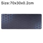 Tappetino per tastiera con tappetino per mouse da gioco con superficie in tessuto di gomma antiscivolo, dimensioni: 70 x 30 x 0,2 cm (nido d'ape blu)