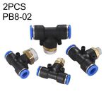 PB8-02 LAIZE Connettore rapido pneumatico a T tipo T in plastica da 10 pezzi
