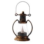 Lanterna a Fiamma a Goccia d'Acqua retrò Ornamento di Scena di Natale Decorazione Luce a Olio (Bronzo)
