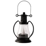Lanterna con fiamma a goccia d'acqua retrò Ornamento Scena natalizia Decorazione Luce ad olio (nero)