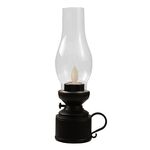 Retro lampada a cherosene luminosa Simulazione natalizia Lampada a olio Decorazione, Spec: Scuotere (nero)