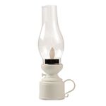 Retro lampada a cherosene luminosa Simulazione natalizia Lampada a olio Decorazione, Spec: Scuotere (bianco)
