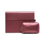 Supporto per custodia protettiva per tablet Microsoft Surface Pro 8 (custodia rossa in pelle di agnello in microfibra + borsa per alimentatore)