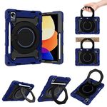 Per Xiaomi Pad 5 Pro 12.4 Armor Custodia in silicone a contrasto di colore + PC Tablet (blu navy)