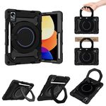 Per Xiaomi Pad 5 Pro 12.4 Armor Custodia in silicone a contrasto di colore + PC Tablet (nero)