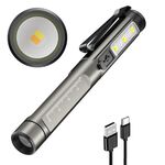 DT005 LED Bianco + Giallo Pen Light Torcia ricaricabile Doctor Nurse Pen Lighting