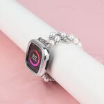 Per Fitbit Versa 3 / Sense Cinturino per orologio con cinturino in perle (bianco)