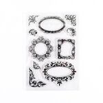 Timbro in silicone trasparente per manuale di arrangiamento botanico vintage da 5 pezzi (bordi vintage)