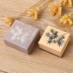 5 PCS DIY Vintage Nature Landscape Handbook Timbro in legno (foglie d'acero)