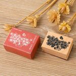 5 PCS DIY Vintage Nature Landscape Handbook Timbro in legno (Fiori di mare Farfalle)
