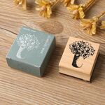 5 pezzi fai da te vintage natura paesaggio manuale timbro di legno (vaso di fiori di ciliegio)