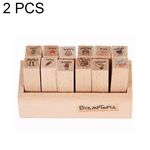 2 set D25 12 pezzi/set di francobolli decorativi per manuali di cartone animato in legno (C)