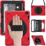 Per Amazon Fire HD 8 2022 Custodia rigida per tablet protettiva in silicone morbido per PC (rosso)
