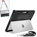 Custodia per tablet cava a strisce per Microsoft Surface Pro 9 con tracolla (nera)