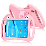 Per TCL Tab 8 4G Custodia protettiva antiurto in silicone per tablet con supporto e palmare (rosa)