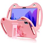 Custodia per tablet protettiva antiurto in silicone per cartoni animati TCL Tab Pro 5G con supporto e slot per penna (rosa)