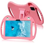 Per TCL Tab 10s 5G Custodia protettiva antiurto in silicone per tablet con supporto e slot per penna (rosa)