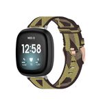 Per Fitbit Versa 3 cinturino in tela intrecciata in nylon (giallo)
