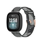 Per Fitbit Versa 3 cinturino in tela intrecciata in nylon (grigio)