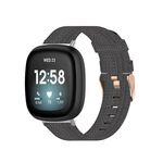 Per Fitbit Versa 3 cinturino in tela intrecciata in nylon (grigio scuro)
