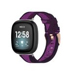 Per Fitbit Versa 3 cinturino in tela intrecciata in nylon (viola)