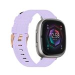 Per Fitbit Sense cinturino in tela intrecciata in nylon (viola chiaro)